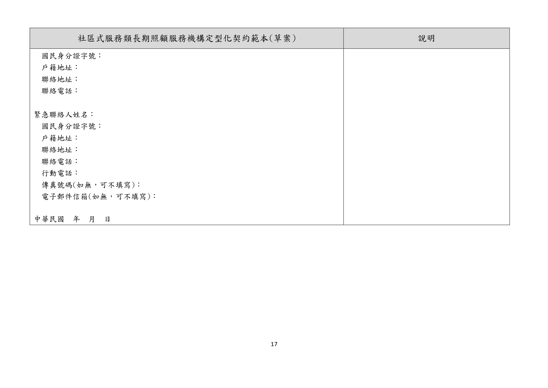 1130010檢送本部113年1月23日召開「長照機構定型化契約範本意見討論會」會議紀錄1份，請查照。_page-0050